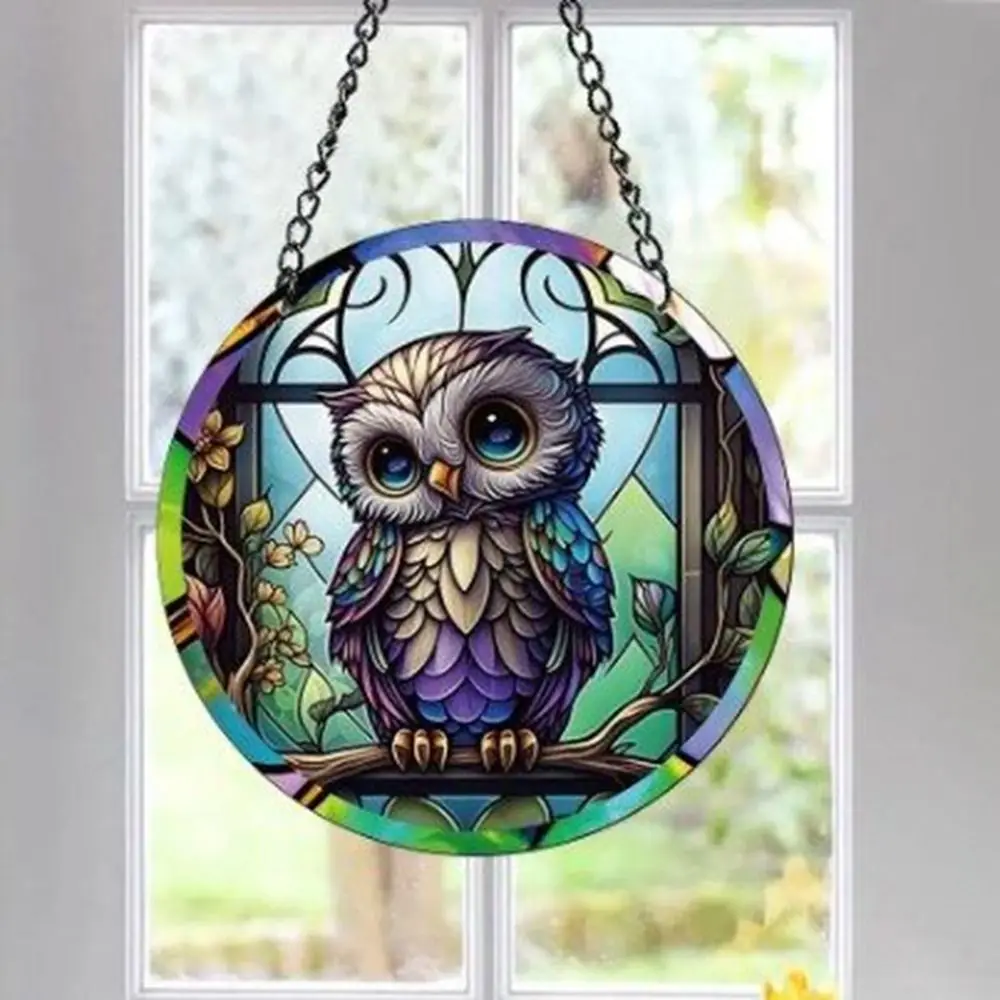 Painted Design Halloween Owl Hanging Ornaments Easy to Install Unique Halloween Black Cat Ornaments Cartoon