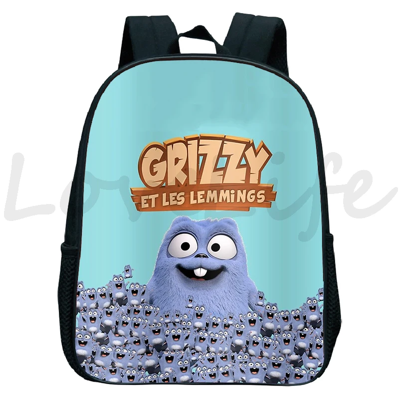 Grizzy And The Lemmings Kindergarten Backpack Girls Boys Bookbag Children Preschool Satchel kids Cartoon Lemmings School Bag