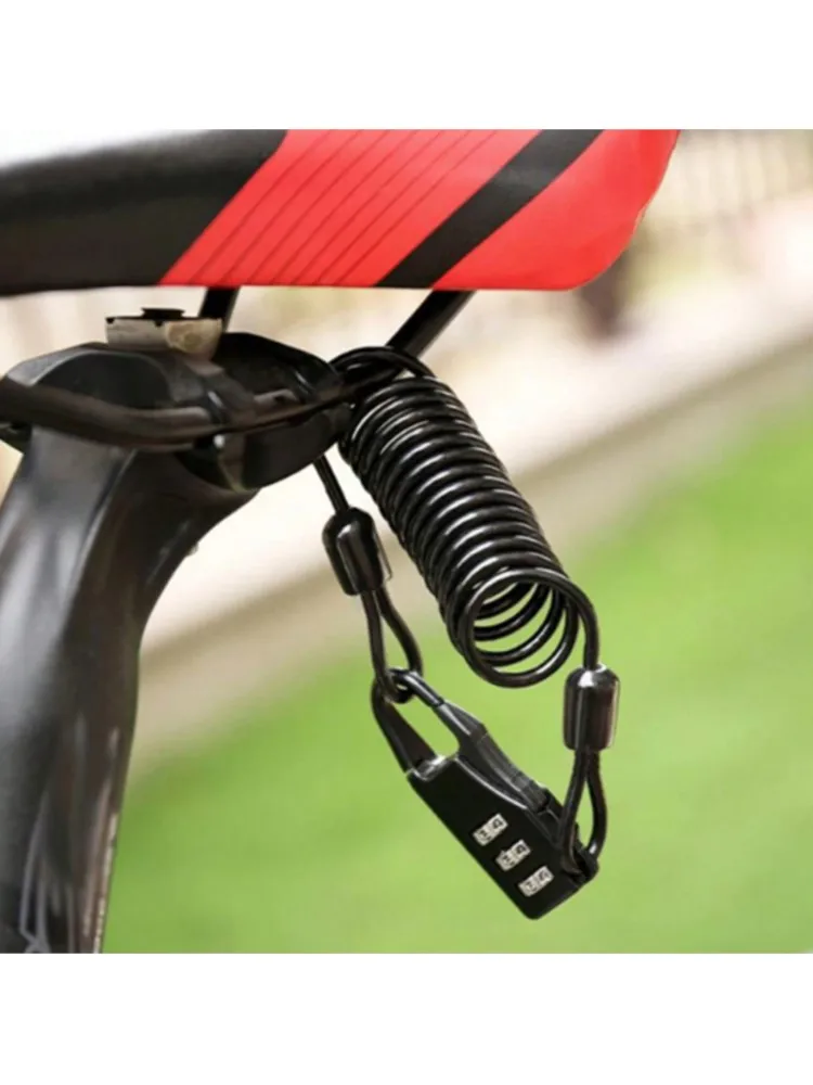 AliExpress NONE Mountainbike Wire Lock Safety Lock Multifunctional Helmet Lock Bicycle Motorcycle Electric Vehicle Portable Password Cable Lock