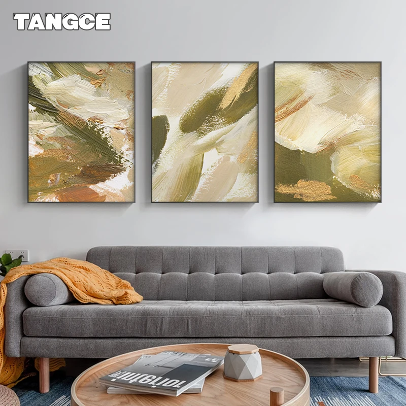 

Abstract Nordic Color Paint Green Posters Print Modern Canvas Painting Wall Art Pictures for Bedroom Living Room Home Decoration