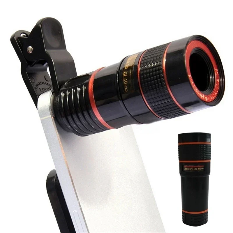 Mini Telephoto Phone Lens 8X Optical Zoom Suitable for Most Types of Mobile Phones for Travel Watching Games Photography