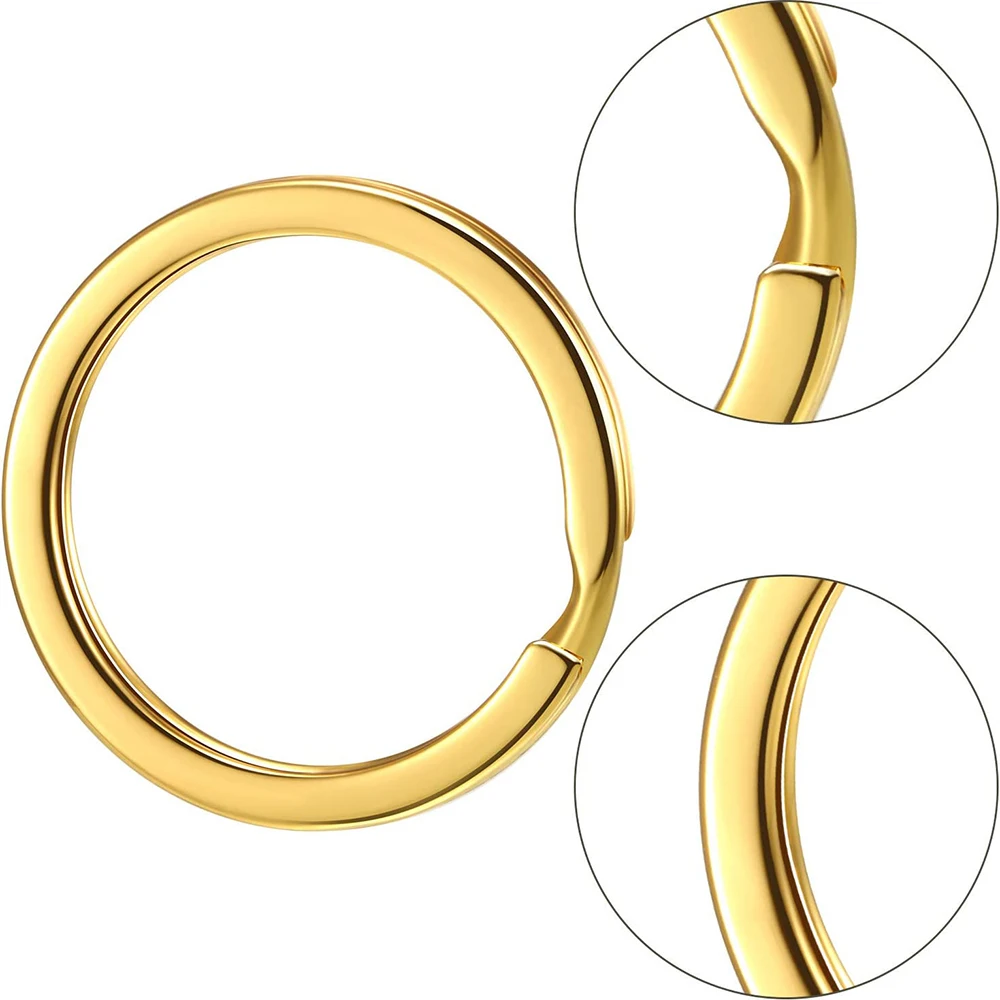 10pcs Golden Stainless Steel Key Rings 25/30mm Round Flat Line Split Rings Keyring for Jewelry Making Keychain DIY Findings - Image 6