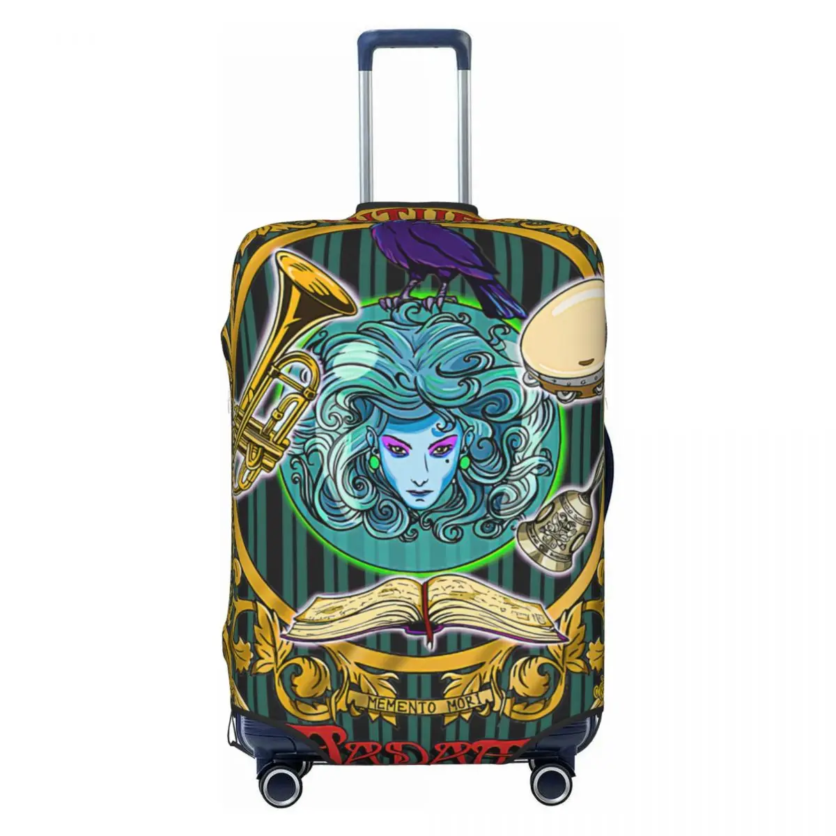 

Haunted Mansion Ghosts Travel Luggage Cover Dust Proof Halloween Suitcase Cover Protector Fit 18-32 Inch