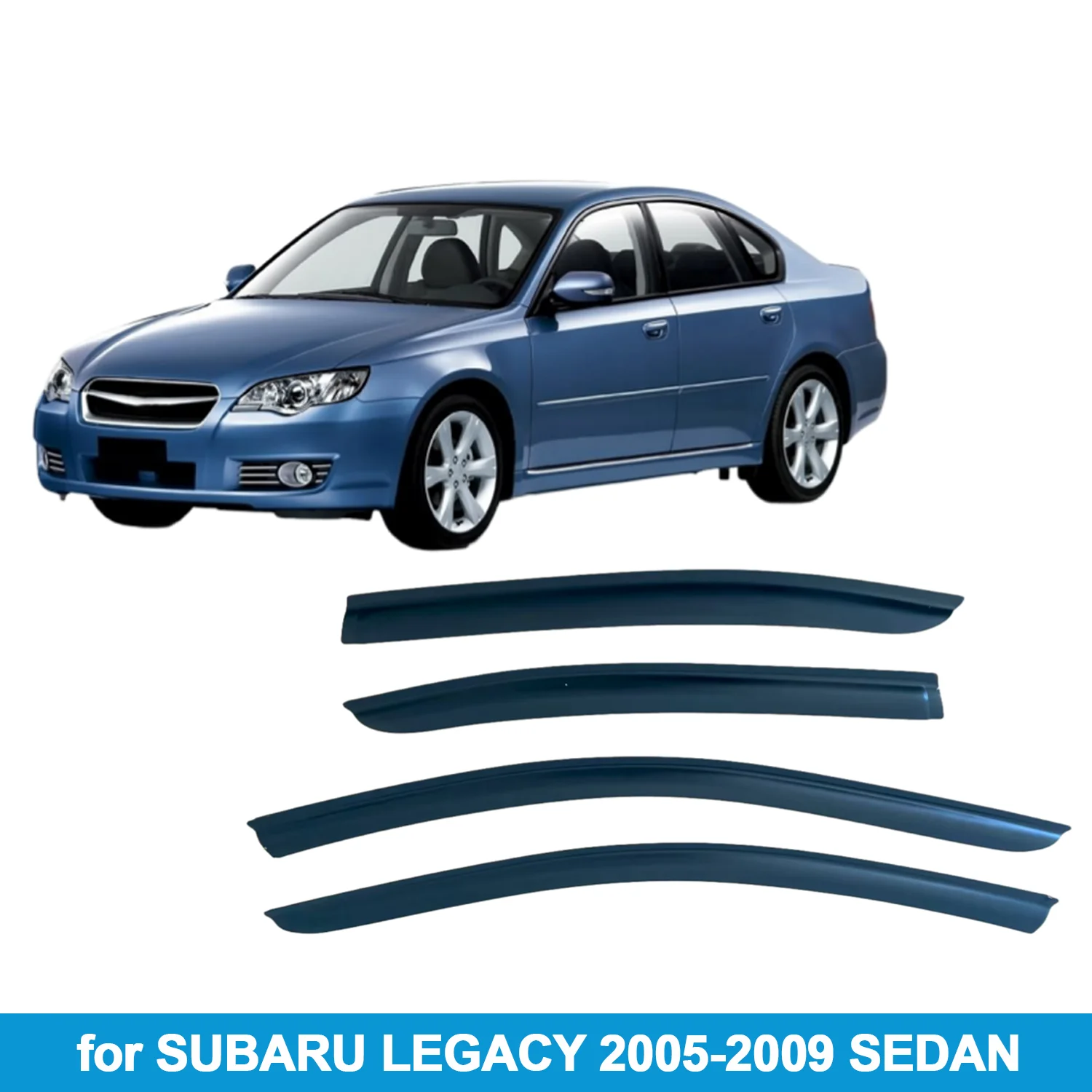 

Window Visor for SUBARU LEGACY 2005-2009 SEDAN Rain Guard Side Vent Deflector Weathershield Outside-Mount Tape On