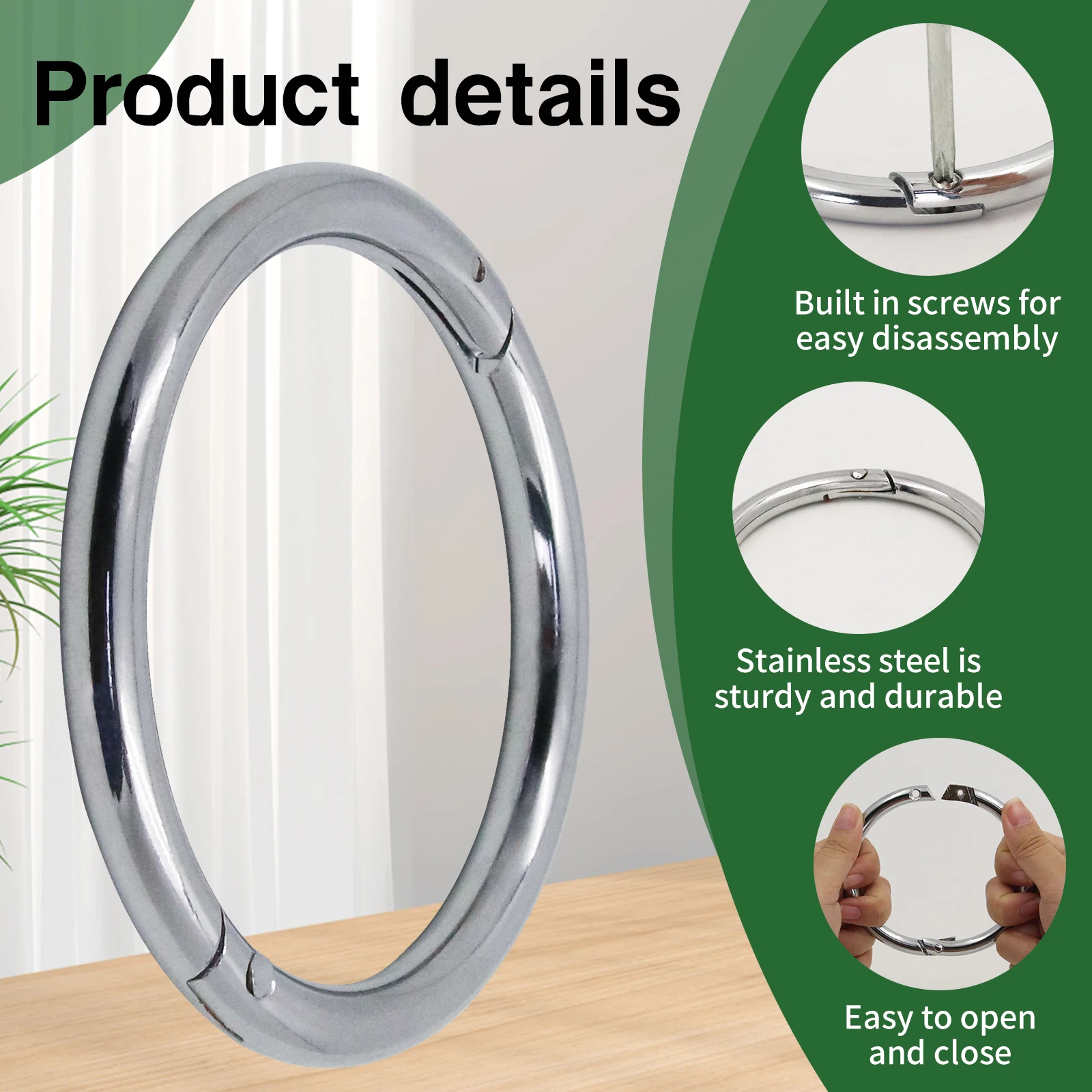 1Pcs Metal Cattle Nose Rings Bull Ox Cow Bovine Traction Clamp Farm Animal Livestock Nose Clips Farm Animal Supplies 8.6/10.2cm