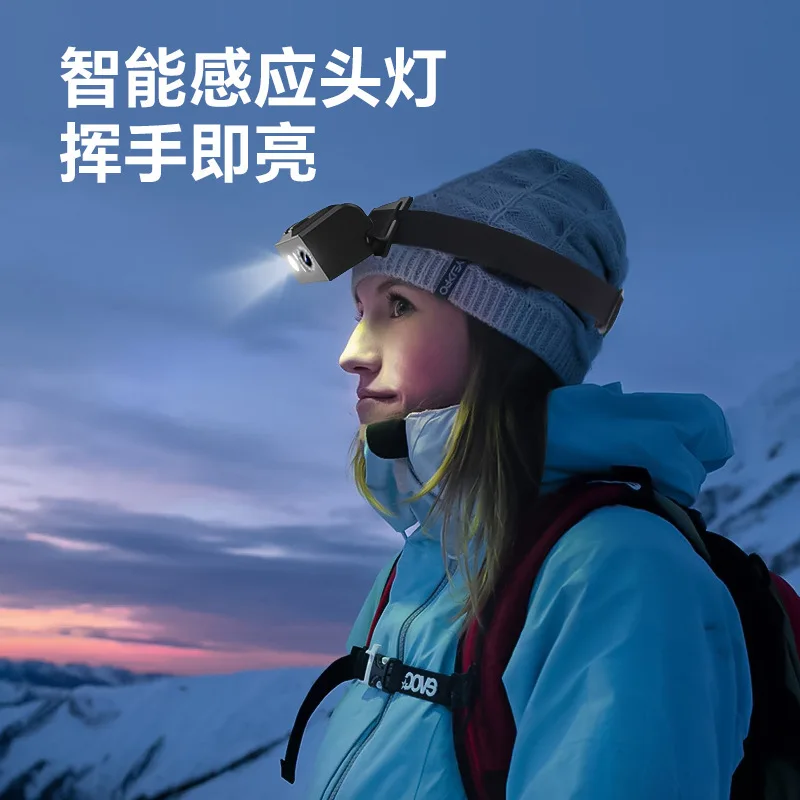 Wave sensing LED headlamp camera illumination, intelligent 2-megapixel high-definition action camera
