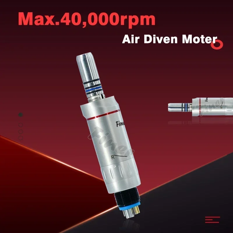 Dental Air Motor 1:2 Speed Increasing  Air Motor with Inner Water Spray 4 6 Hole Red Ring Low Speed Dental Micro Motor