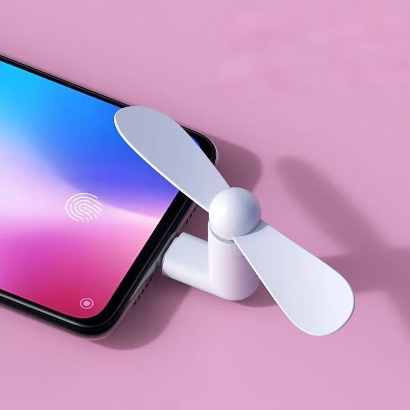 USB Mini Desk Fan High-Speed Portable Handheld Fan with Type-C Plug Strong Wind & Quiet Operation for Phone Laptop Office