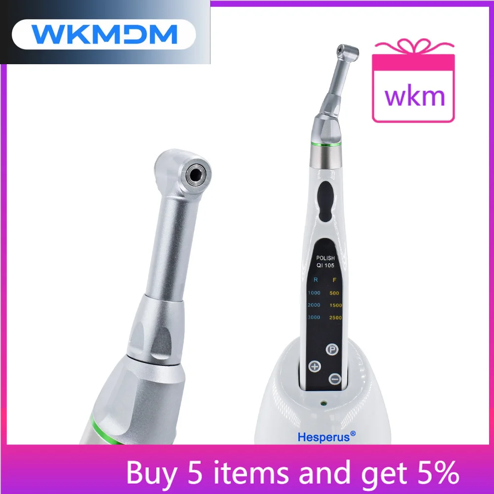 

Электрический беспроводной гигиенический наконечник Den Tal, редукционная головка 16:1, сменная для полировки зубов, отбеливания, светодиодный эндомотор