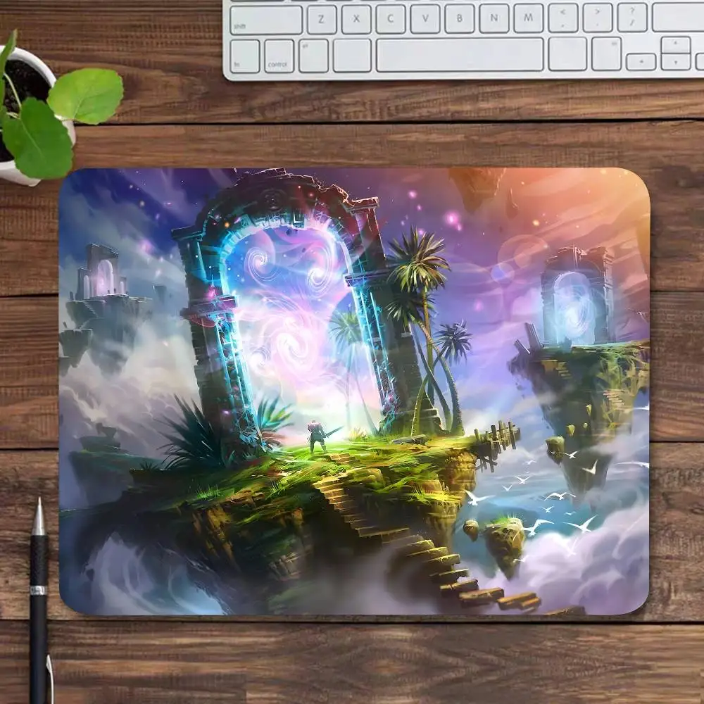 لوحة ماوس ألعاب Portal 2 بحافة قفل صغيرة للاعبين، وسادة مكتب كمبيوتر مستطيلة ومضادة للانزلاق من المطاط #1