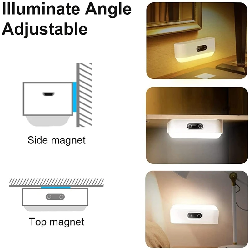Unter Schrank leuchten, stufenlos dimmbare Lese lampe wiederauf ladbar, 5 Farben verstellbar für Schrank, Schmink spiegel