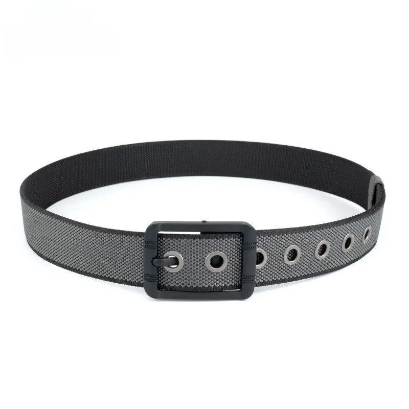 Men's Pin Buckle Belt Fashion Versatile Zinc Alloy Double Sided Nylon Belt Casual Business