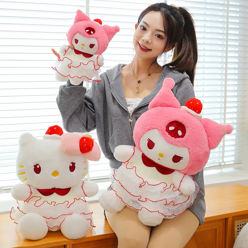25/35/45 cm Sanrio Hallo Kitty Kuromi Plüsch Puppe Cartoon Anime Plüsch Puppe Zimmer Dekoration Kissen Plüschtiere ornamente Geschenk