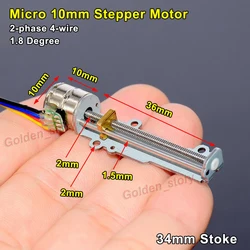 스트로크 34mm 선형 액추에이터, 미니 2 상 4 와이어 스테퍼 모터, 정밀 긴 선형 나사 슬라이더 너트, 10mm