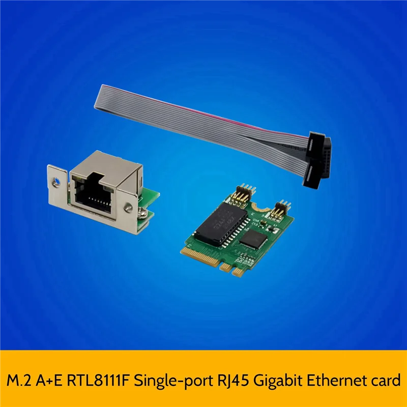 5X Mini PCIE Network Card M.2 A+E To RTL8111F Gigabit Ethernet Card Single Port RJ45 Ethernet Network Card