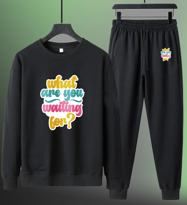 

Мужской комплект, спортивный костюм, мужской спортивный костюм с длинными рукавами, осенний спортивный костюм с принтом What Are You Waiting For мужской спортивный костюм, мужской спортивный костюм