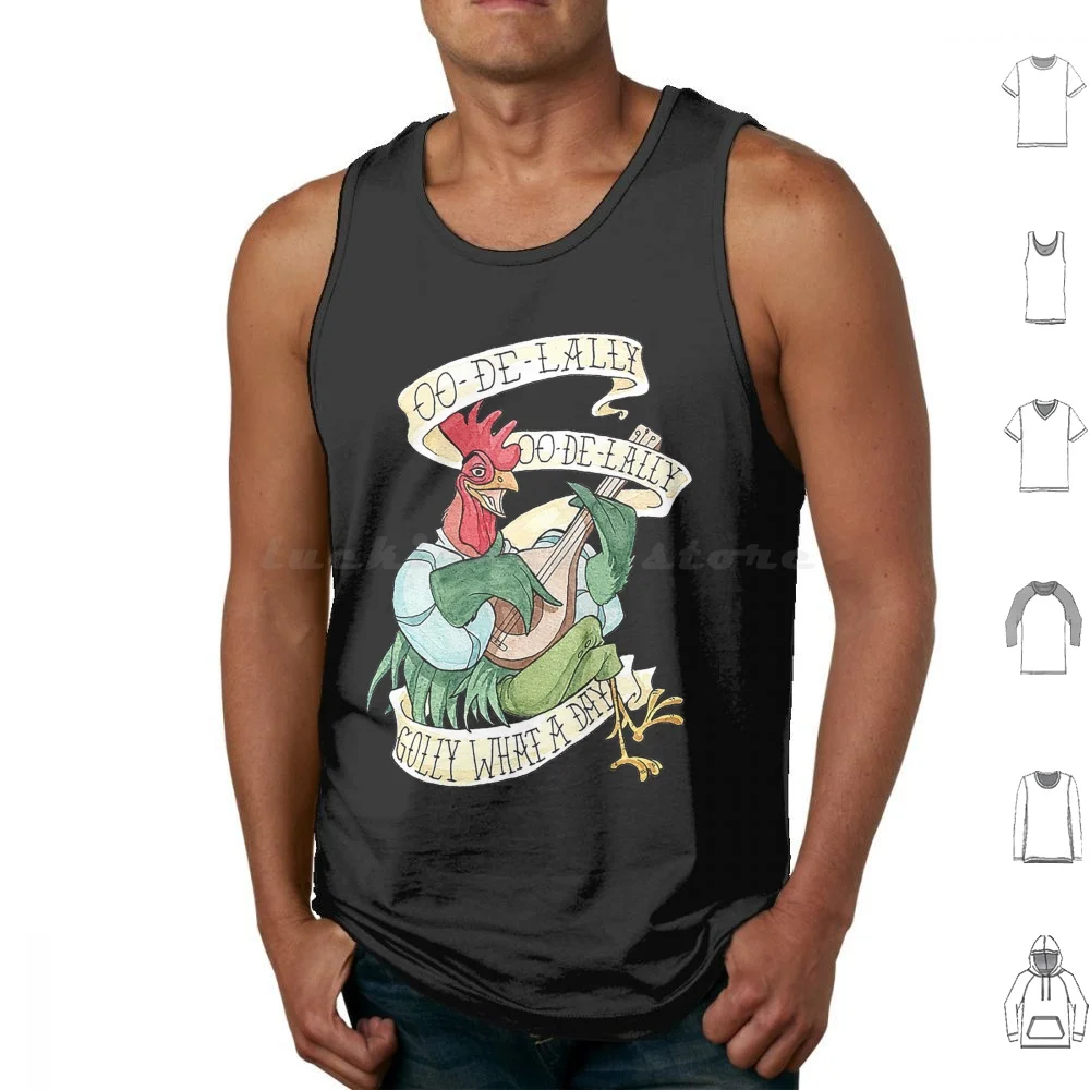 Alan A Dale-Oo De Lally Golly What A Day Roster Bard Tank Tops Print Cotton Robin Hood Bard Chicken Fairy Tale Golly