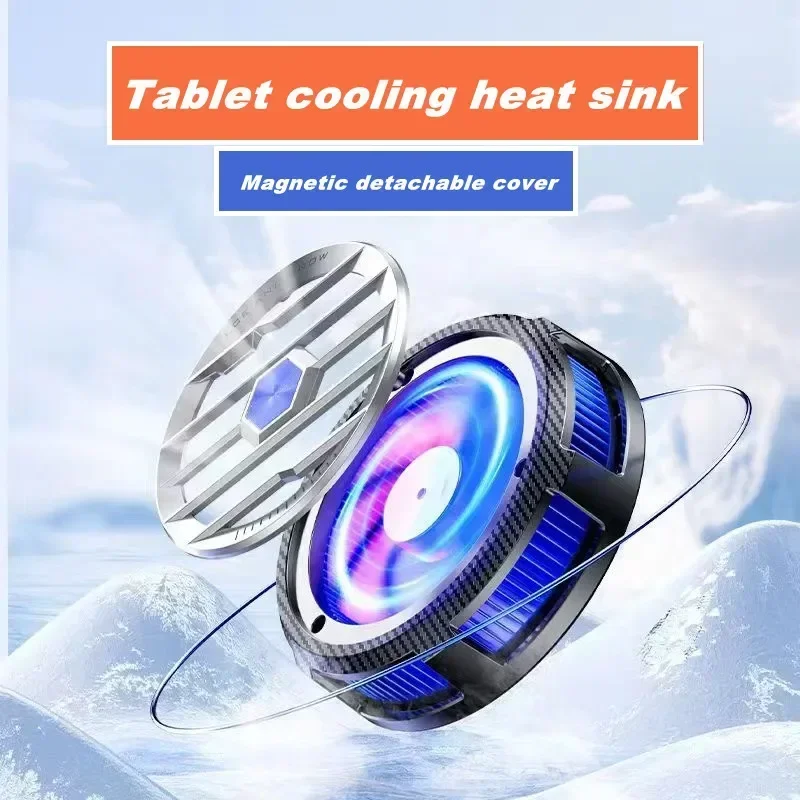 X80 Semiconductor Magnetic Peltier Tablet Game Cooler with Colorful Light Large Area Radiator for IOS/Android Gaming Cooling Pad