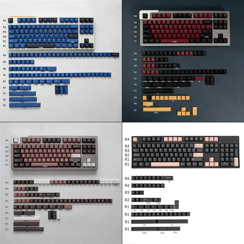 

KBDiy 168 Key Double Shot GMK Olivia Dark Striker Bingsu Red Samurai PBT Keycap Cherry Profile ISO for tm680 Mechanical Keyboard