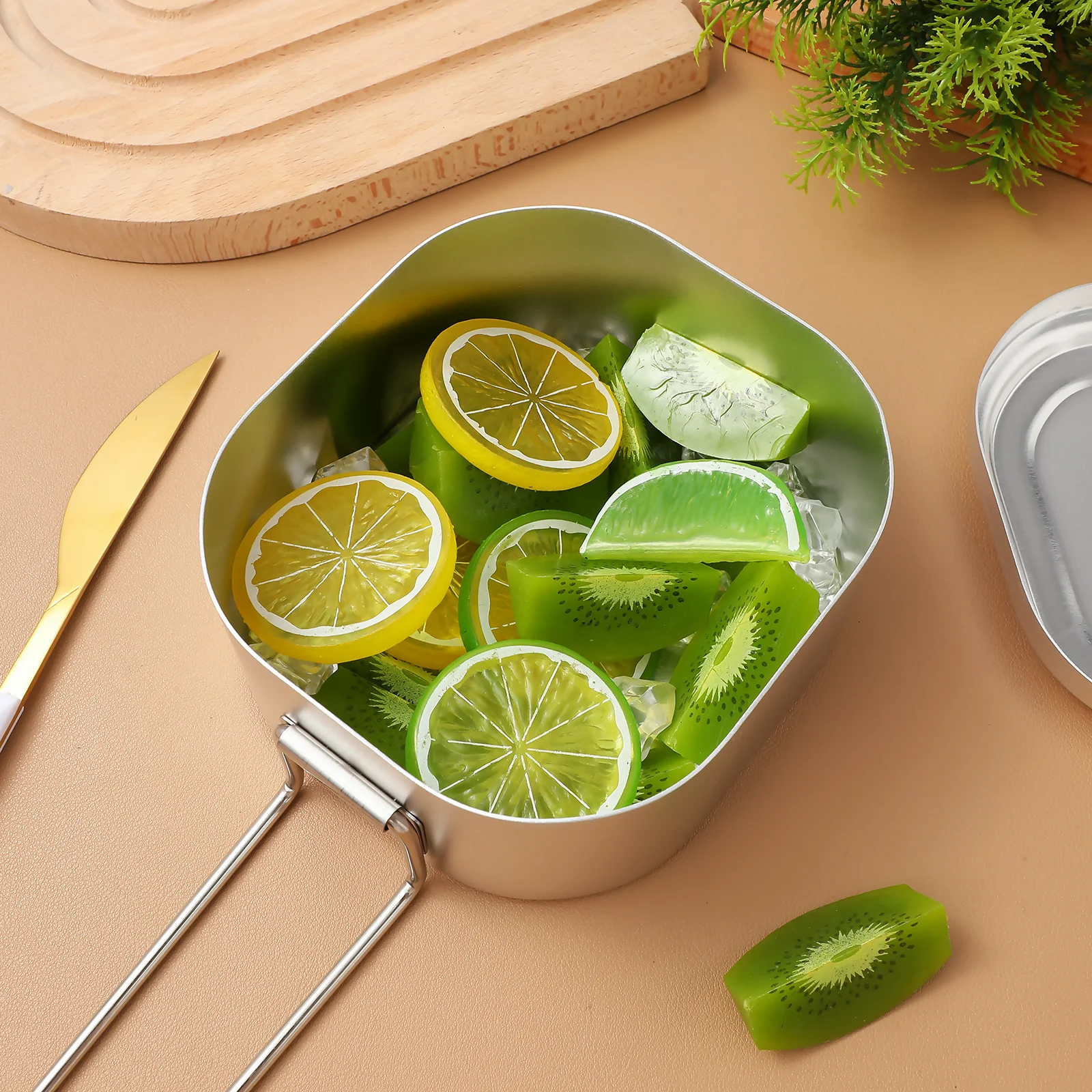 

950Ml Aluminum Lunch Box Reusable Microwave Safe Portable Food Storage Container For Camping Picnic Outdoor Travel Bento Metal