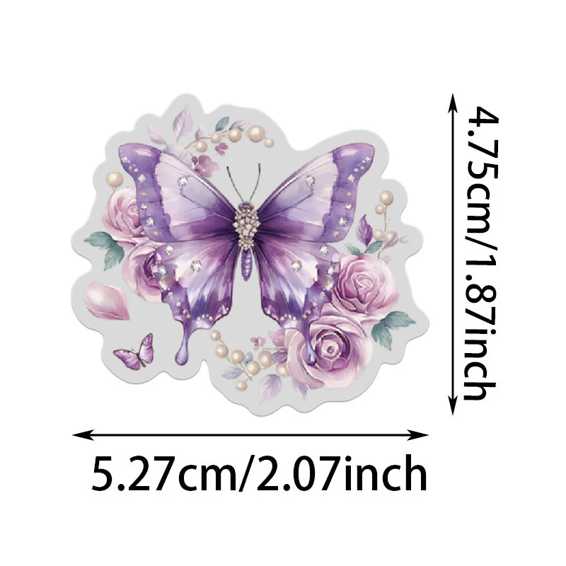 50 قطعة من ملصقات الكتابة على الجدران على شكل فراشة ملونة، ملصقات كرتونية لطيفة DIY جمالية للحيوانات الأليفة، ملصق مزخرف للأمتعة والجيتار والكمبيوتر المحمول