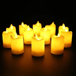 1/2/4/8Pcs LED Candle Wave Port Battery Operated  Fake Electric Candles Flameless Christmas Party Wedding Decoration Tealight