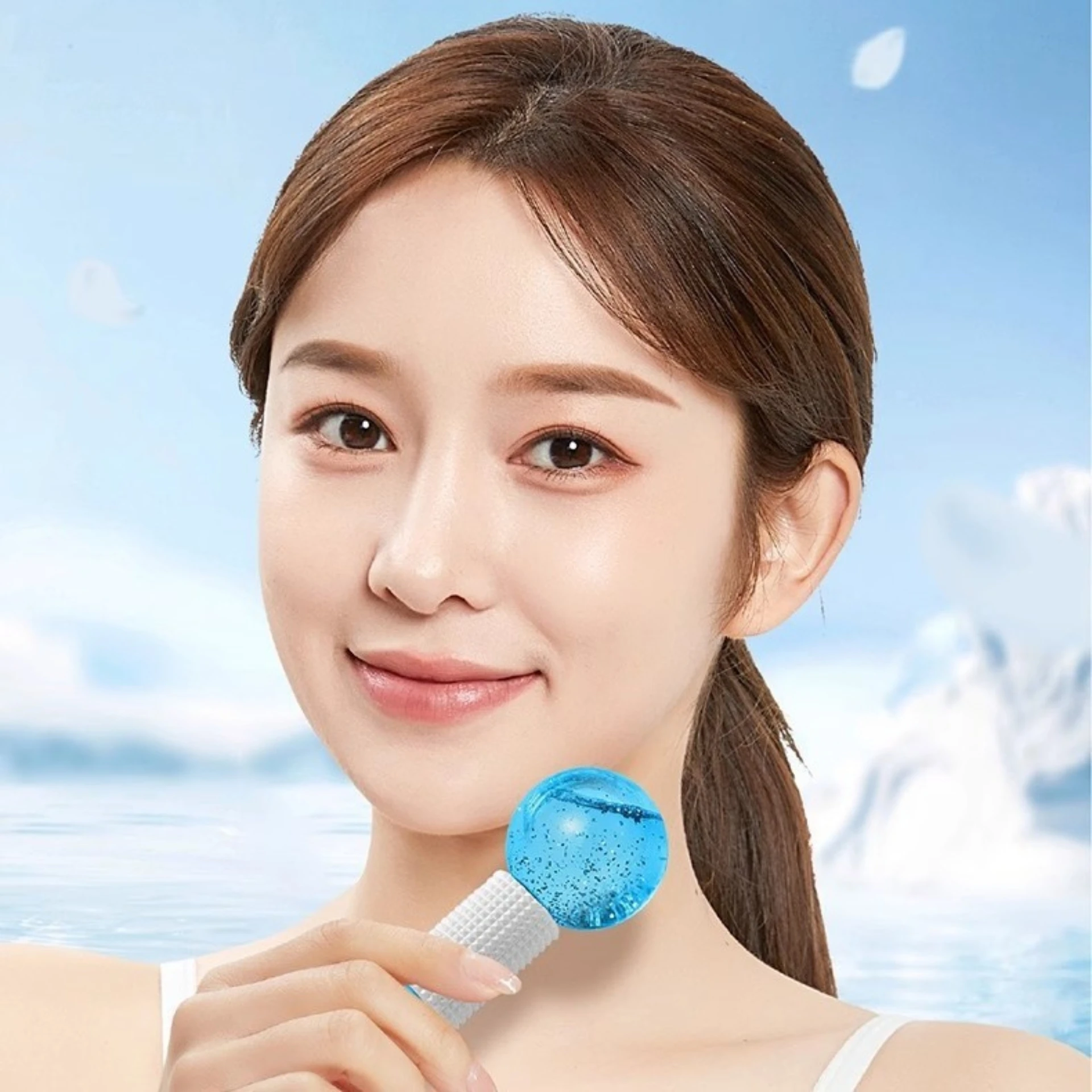 Hot and cold double compress massage facial spa beauty glass crystal ball beauty ice ball skin care tools gifts view 2
