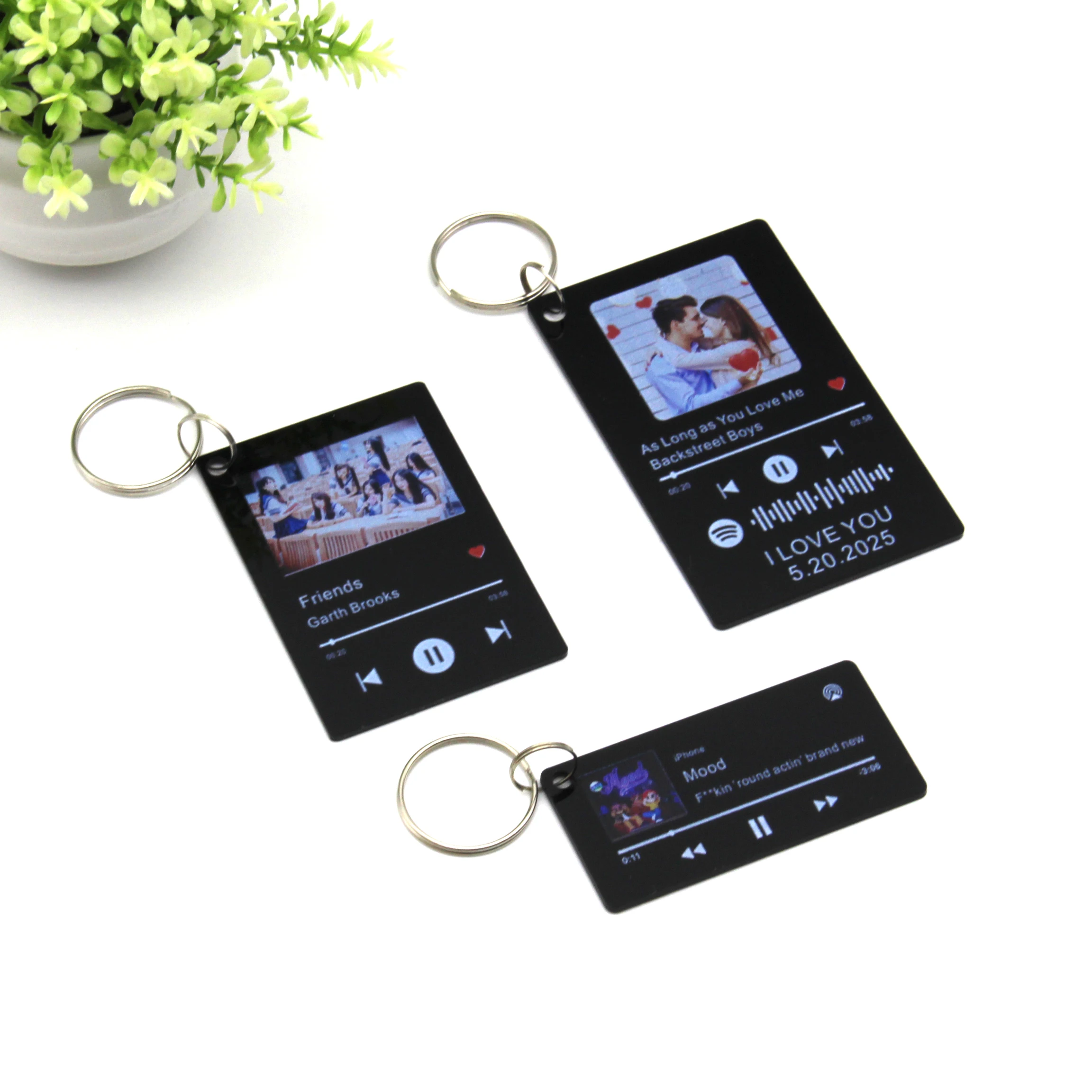 Custom Personalized Acrylic Spotify Keychain Scan Code Music Song Singer Name Album Cover Custom Keyring Women Men Photo Gifts