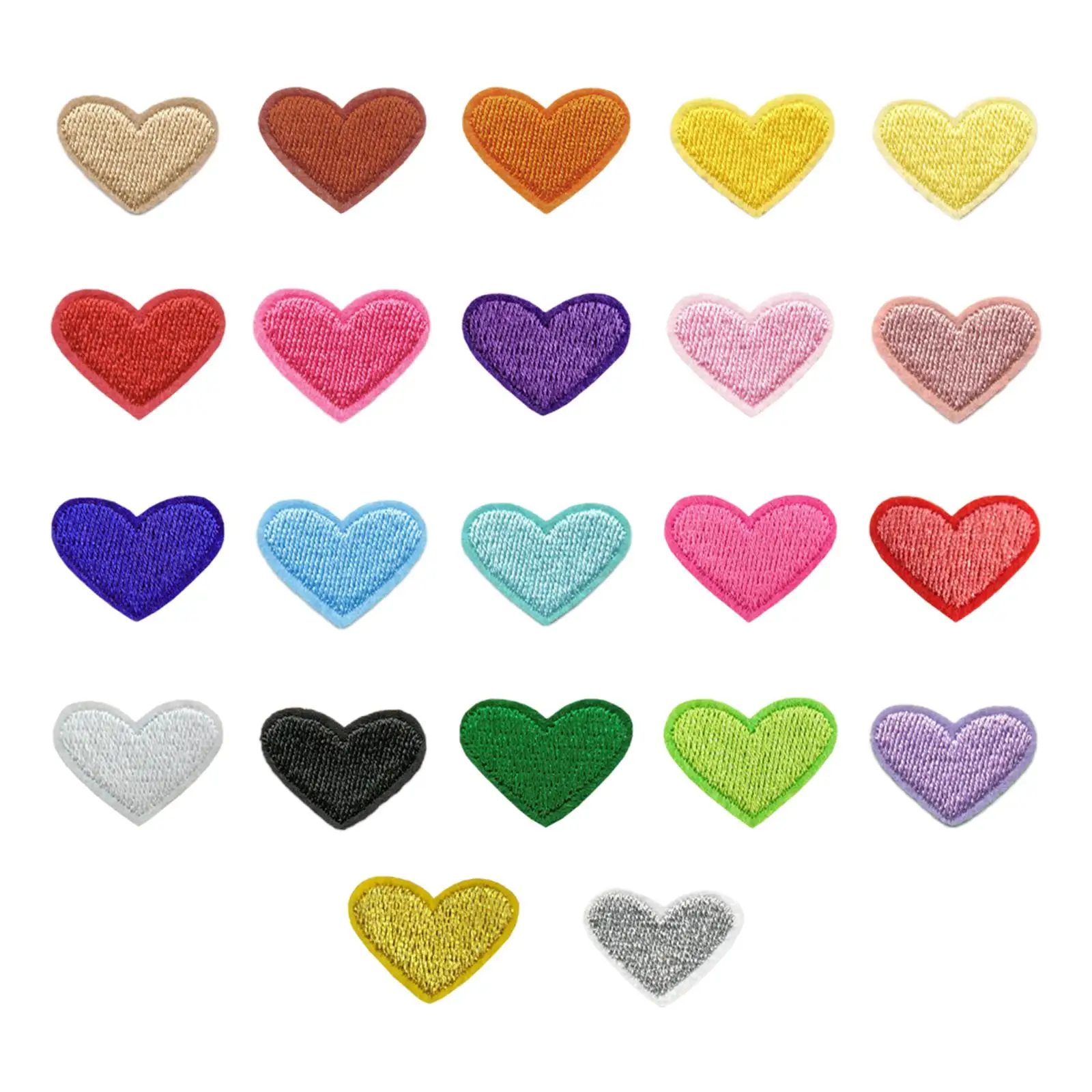 22Pcs Heart Iron on Patches Embroidery Applique Fabric Patches Repair Patch Decals for Bag Families Clothes Arts Crafts Hat