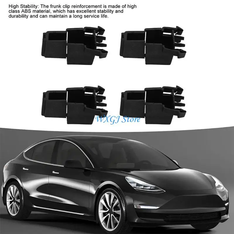 

37JE 4pcs/Pack Clip Reinforcement 1131205-00-C Replacement Part for Auto Cowl Support Bracket Black