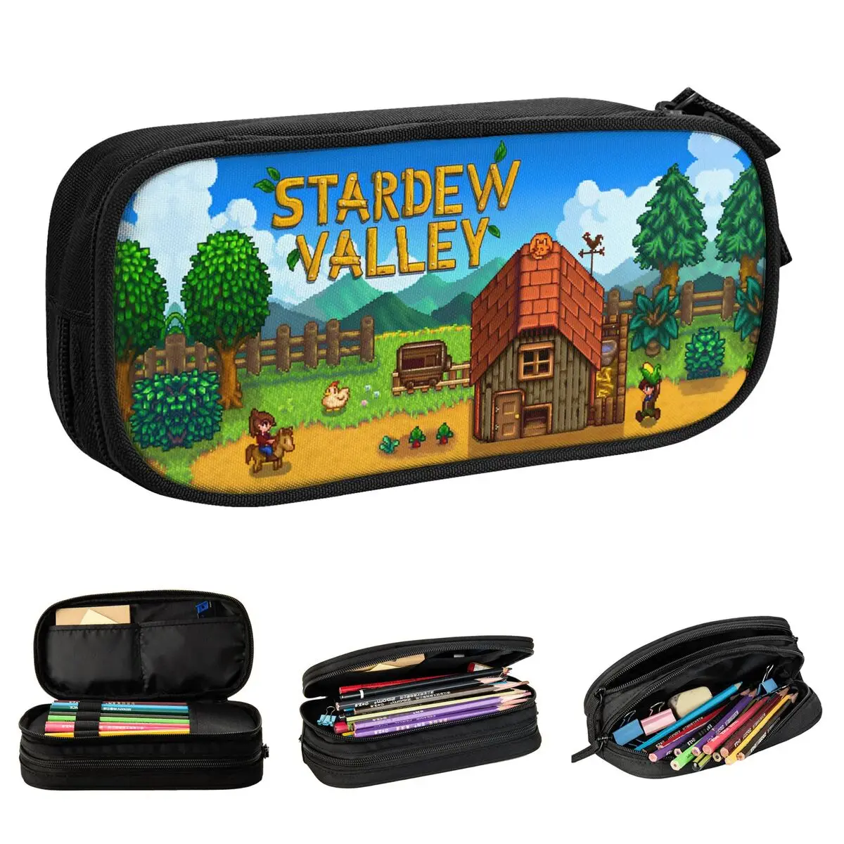 جديد Stardew Valley مقلمة الزراعة RPG لعبة صندوق رصاص القلم الاطفال حقيبة تخزين كبيرة اللوازم المدرسية هدية القرطاسية