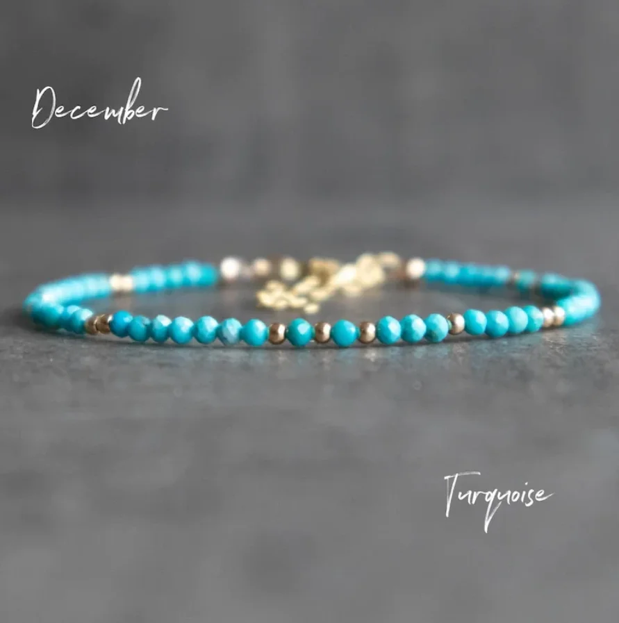 Turquoise bracelet, a real turquoise birthday stone lady's bracelet