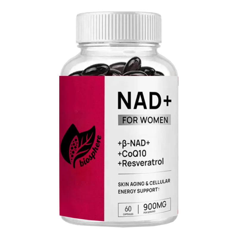 

NAD+Supplement - Contains Coenzyme Q10, D-Ribose, Promotes Cell Renewal, Energy for Skin Health, 60 Capsules