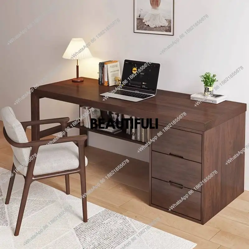 مكتب تنفيذي للتخزين الخشبي، مكاتب كمبيوتر كبيرة فاخرة وحديثة، أثاث مكتبي كبير من Schreibtisch