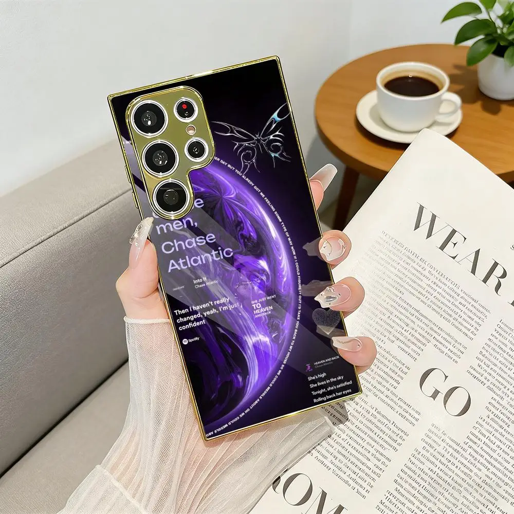 Band C-Chase A-Atlantic Phone Case Luxury Electroplated Metal Frame Case For Samsung Galaxy S25 S24 S23 Ultra