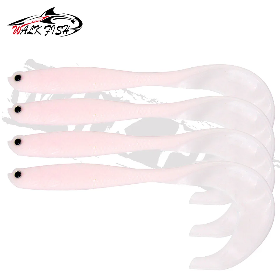 LOPEN VIS 4 STKS Jigging Wobblers Vissen Lokken 12.5 cm 5.5g elft T-staart zacht aas Kunstmatige Siliconen Lokt Bass Snoek Vissen