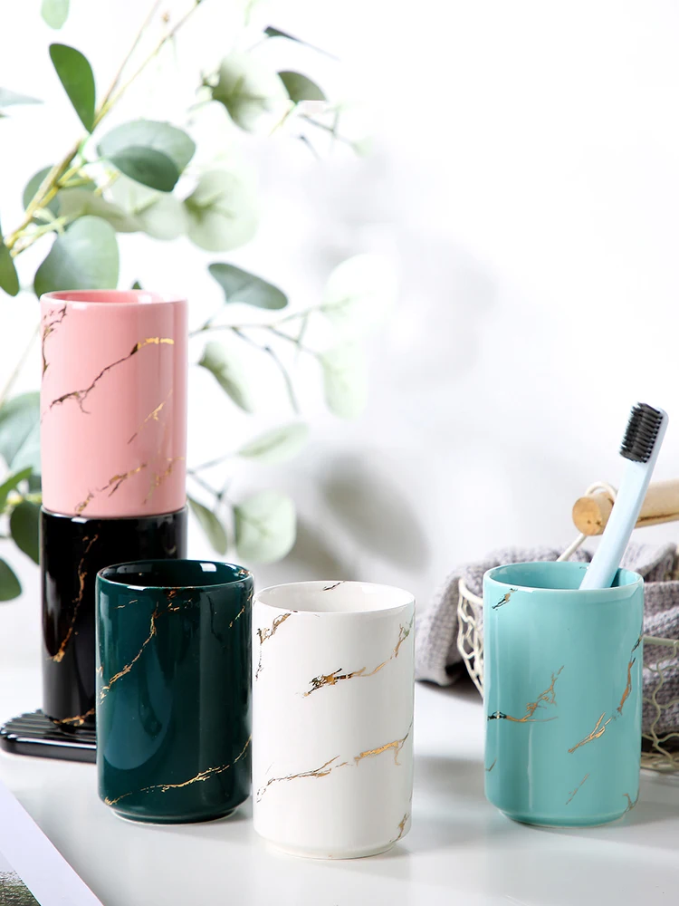 Keramik Zahnputzbecher Set Für Badezimmer Und Zahnbürsten_voghion.com