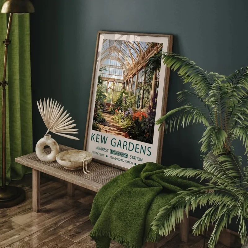 خمر لندن كيو حدائق الزهور المشارك طباعة ويليام موريس الأزهار حائط لوح رسم الفن معرض غرفة المعيشة ديكور المنزل