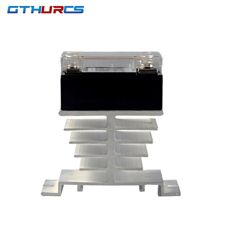 1 pcs Aluminum Fins Single Phase Solid State Relay SSR 10A to 40A Aluminum Heat Sink Dissipation Radiator Newest Rail Mount