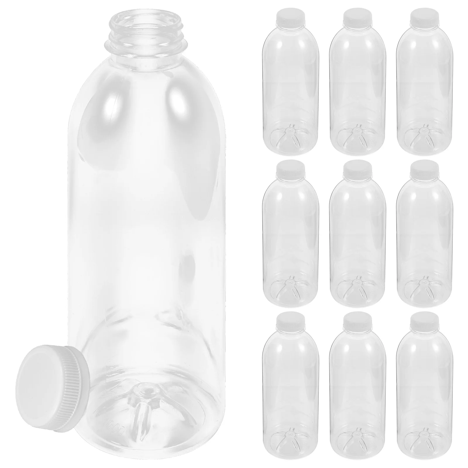 

10 Pcs Sealed Bottles 350ml Reusable Juice Milk Tea Empty Water Bottle Portable Large Capacity PET Leak Proof Storage