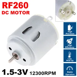 R260 DC Motor 1.5 - 3V 12300RPM Dumper Micromotor Electric Small Motor with Brush for DIY Model Household Appliances