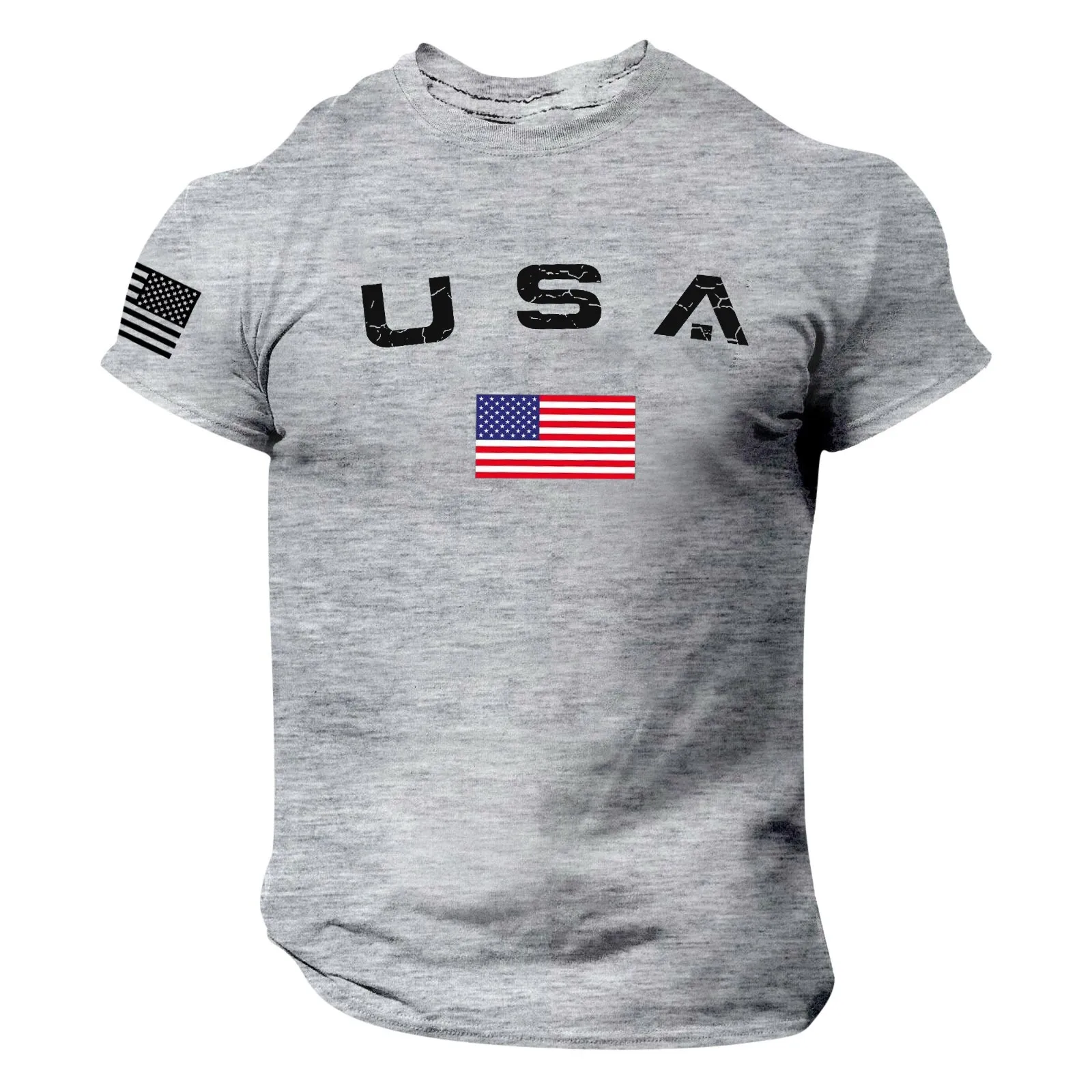 Men\'s t-shirts Men\'s Independence Day Flag Print Spring/summer Leisure Sports USA Independence Day 4 Of July Flag Top