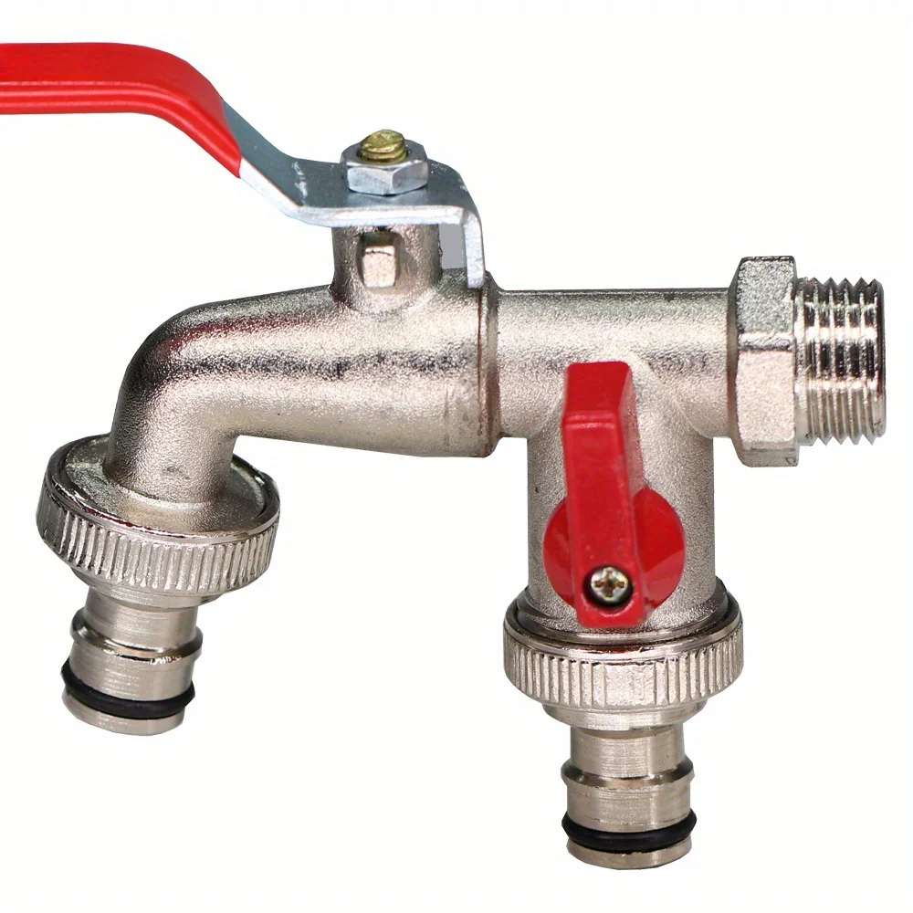 Classic Dual-Outlet Garden Faucet - Zinc Alloy, 1/2