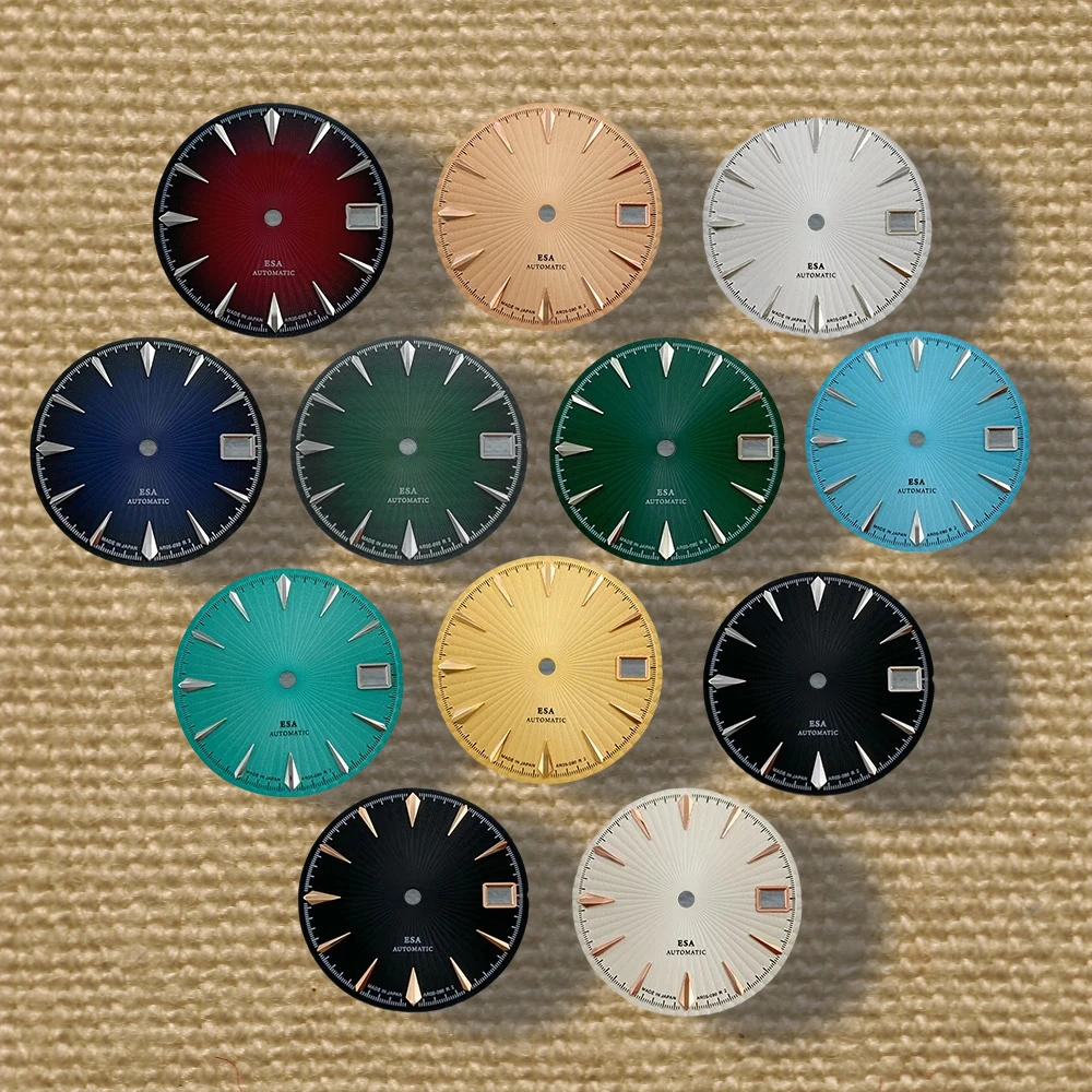 

Latest 28.5mm S logo cocktail dial, suitable for NH35 movement, high-quality vertical grain dial watch modification accessories