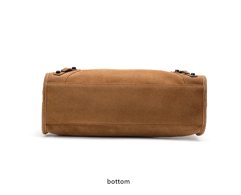 Aidrani Echtes Leder Amerikanische Retro-Wildleder-Handtasche für Damen, Große Motorradtasche, Hochwertige Pendler-Handtasche – Detail 11