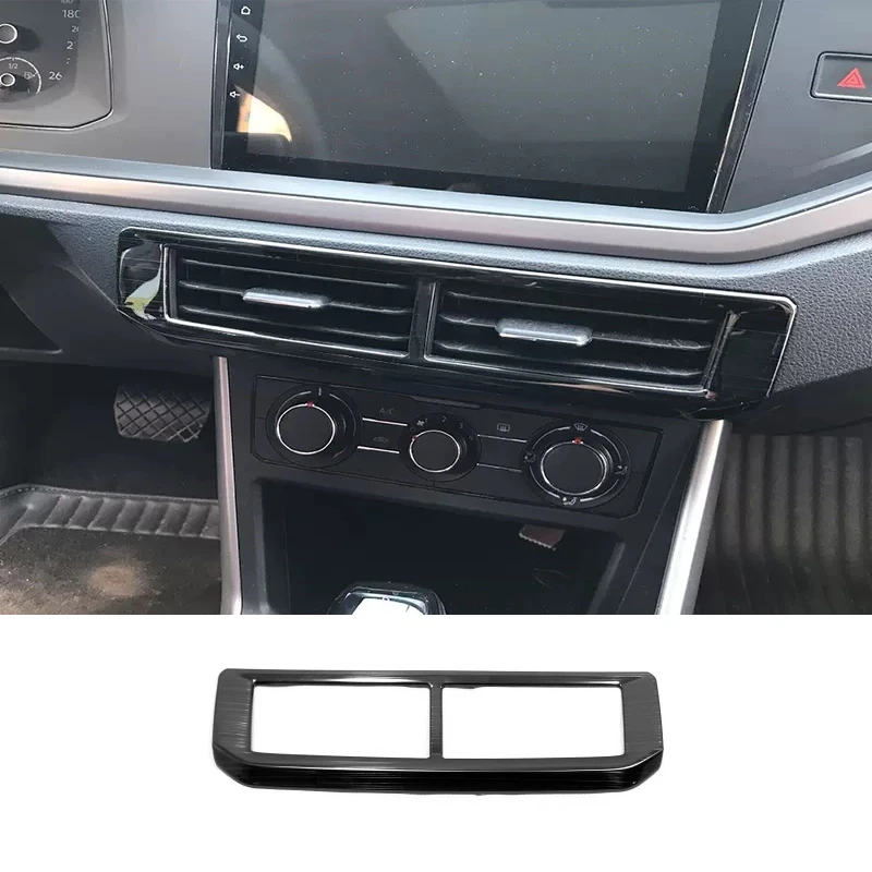 For VW Volkswagen Polo 2019 - 2021 black interior accessories Center Control Gear Shift Panel Inner Door Armrest Handle Cover