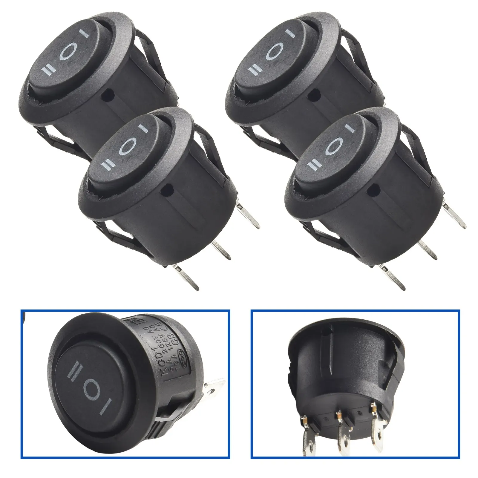 10A 125V Rocker Switch 3 Position Rocker Switch Versatile Usage Easy Panel Mount Electrical Life 10,000 Cycles