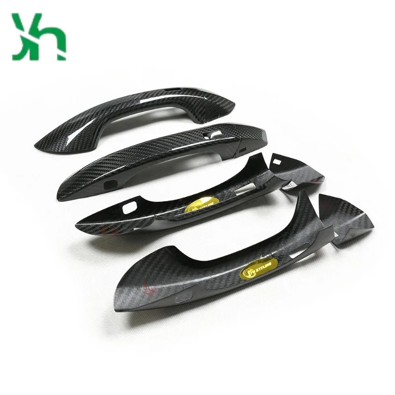 لأودي A6 S6 Q6 Q8 RSQ8 ألياف الكربون الجافة غطاء مقبض السيارة لامبورغيني أوروس الخارجي تقليم ألياف الكربون الحقيقية #3