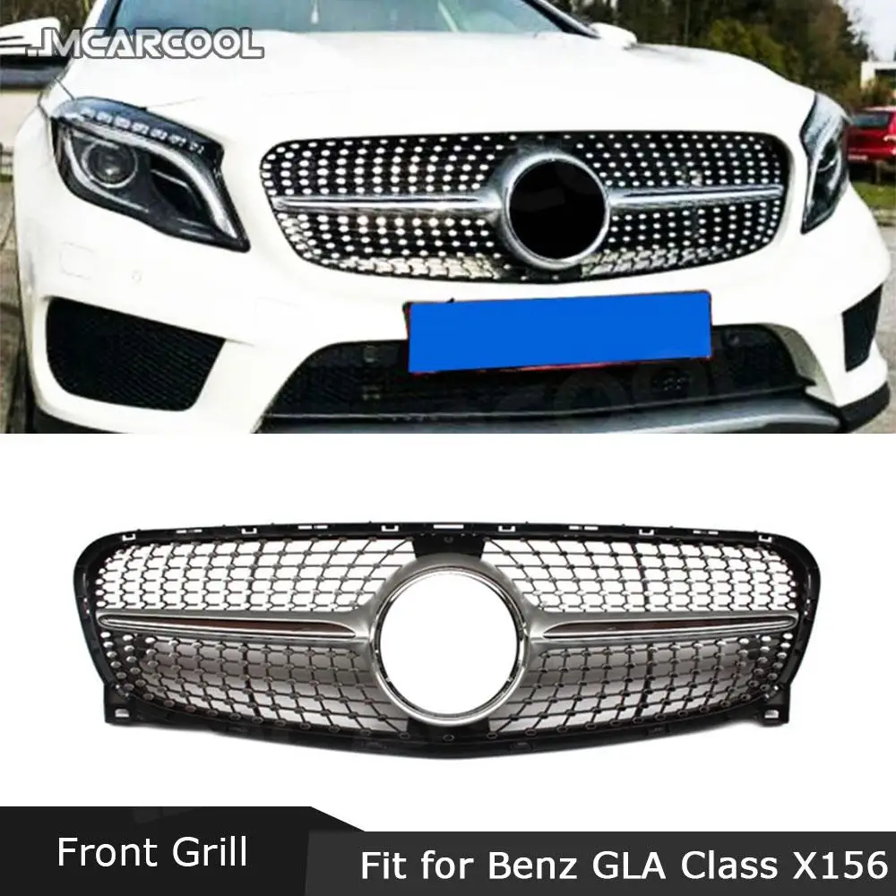 

JMCARCOOL ABS Front Bumper Lip Grill Decoration For Mercedes Benz GLA Class X156 GLA180 GLA200 GLA250 GLA45 2014 2015 2016