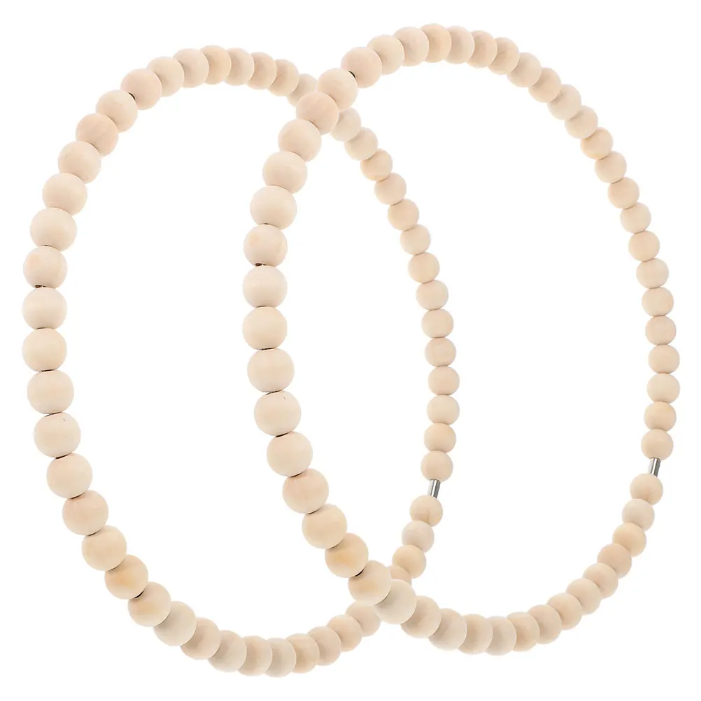 

2pcs Wooden Bead Garland Craft Hoops For Diy Dreamcatcher Base Wall Hanging Decor Holiday Decoration Bedroom Aesthetic